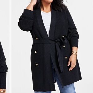 Metallic Double-Breasted Cardigan 3X